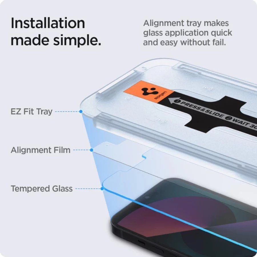 Szkło hartowane Spigen Glas.tR EZ Fit na iPhone 13 / 13 Pro / 14 / 16e / 17e- 2 szt.