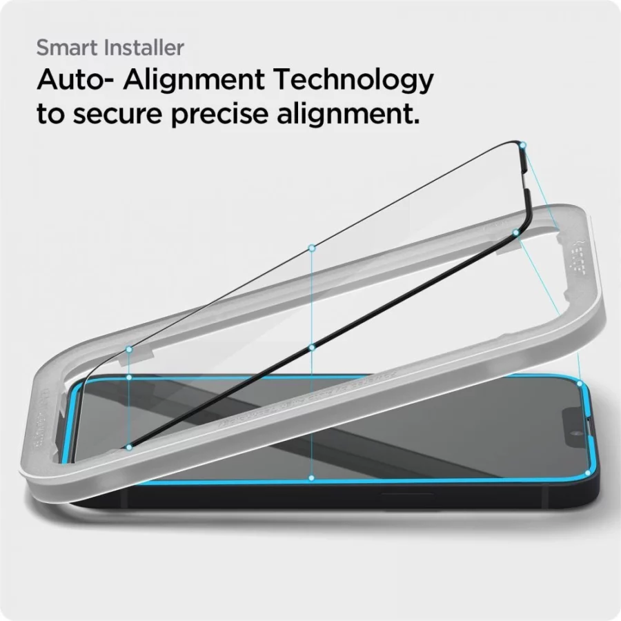 Szkło hartowane Spigen ALM Glass FC na iPhone 13 / 13 Pro / 14 - czarne