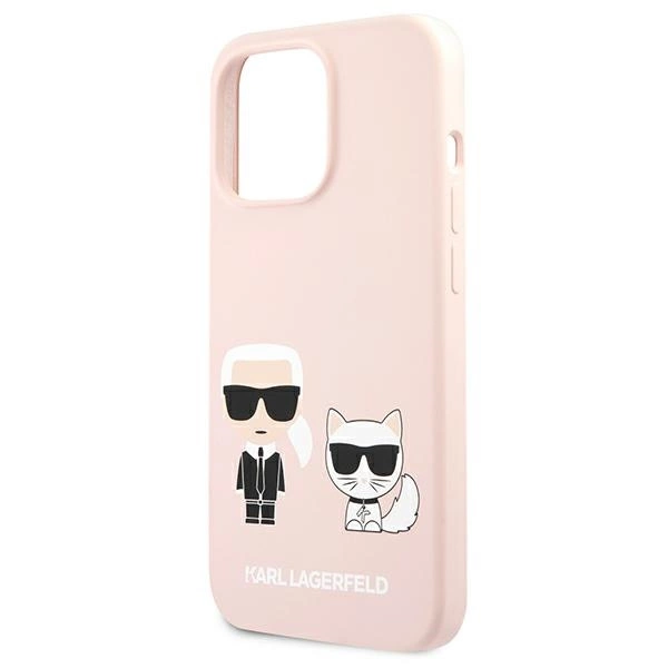 Etui Karl Lagerfeld Silicone Karl&Choupette na iPhone 13 Pro / iPhone 13 - jasnoróżowe