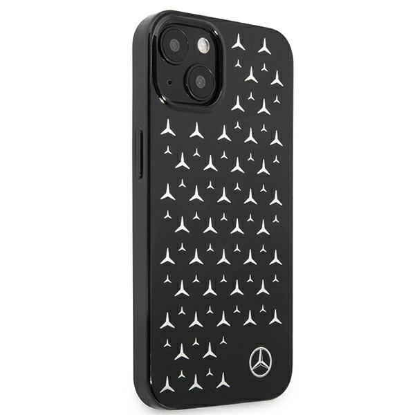 Etui Mercedes Silver Stars Pattern na iPhone 13 mini - czarne