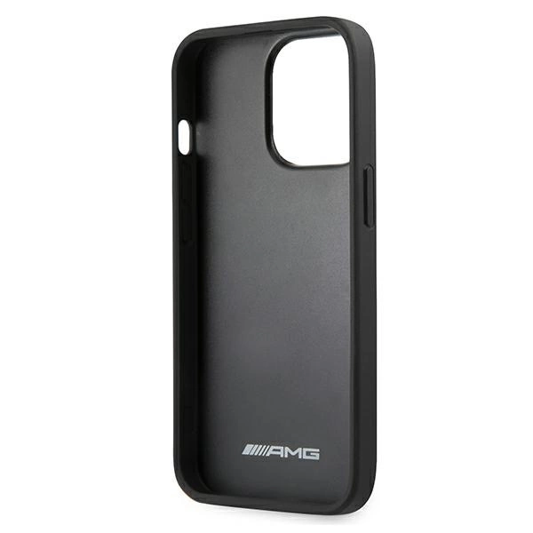 Etui AMG Leather Debossed Lines na iPhone 13 Pro / iPhone 13 - czarne