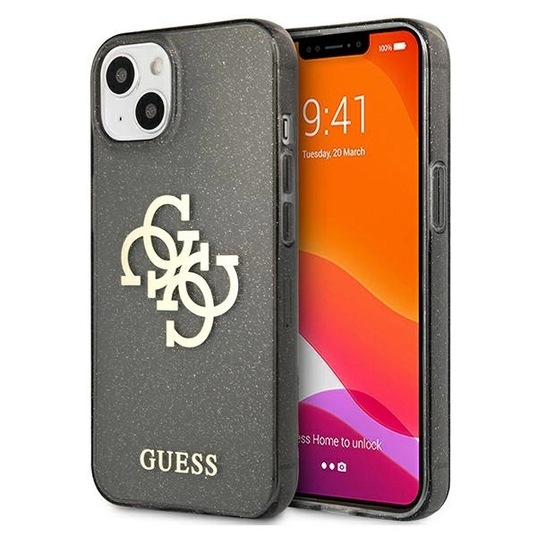 Etui Guess Glitter 4G Big Logo na iPhone 13 mini - czarne