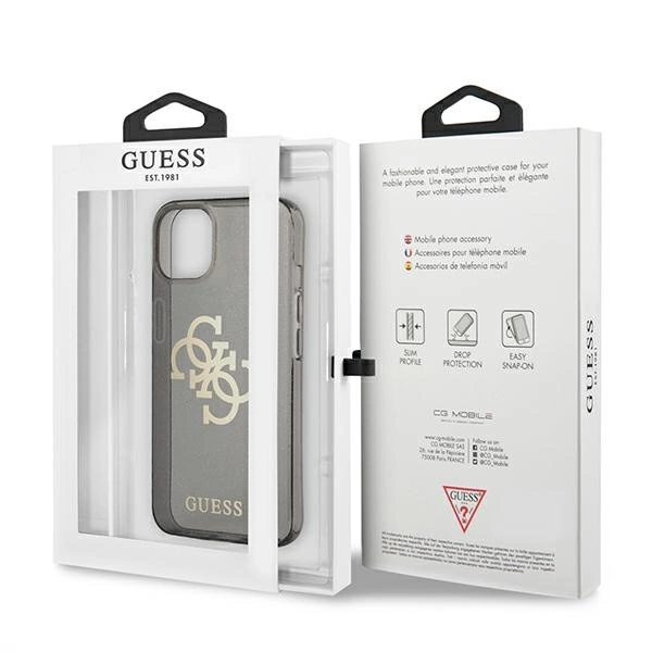 Etui Guess Glitter 4G Big Logo na iPhone 13 mini - czarne
