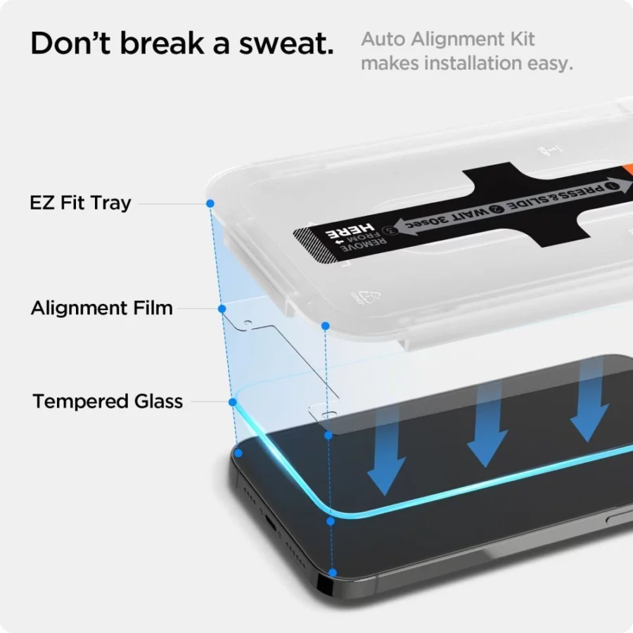 Szkło hartowane Spigen Glas.tR EZ Fit na iPhone 13 / 13 Pro / 14 / 16e / 17e