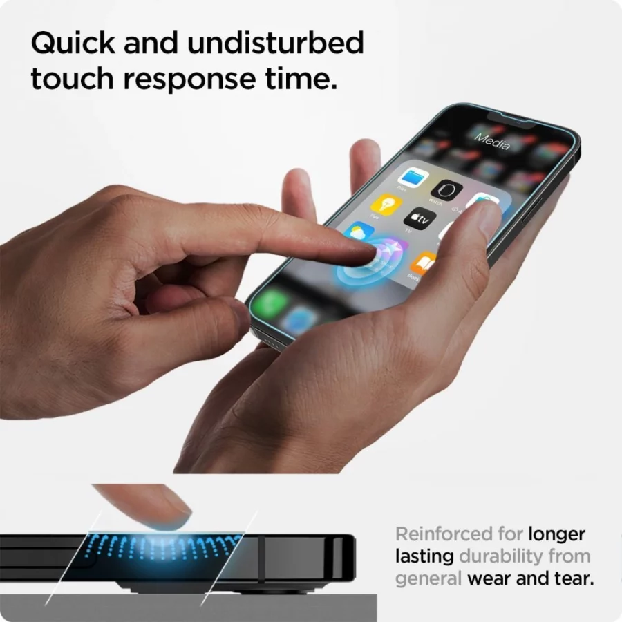 Szkło hartowane Spigen Glas.tR EZ Fit na iPhone 13 / 13 Pro / 14 / 16e / 17e