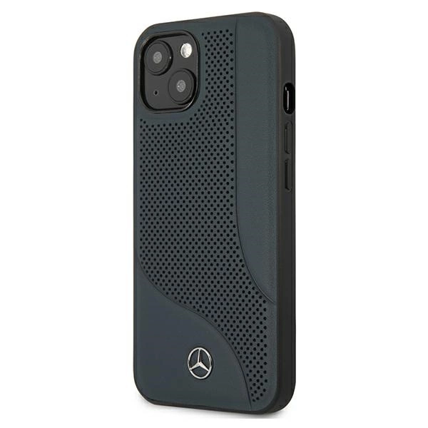 Etui Mercedes Leather Perforated Area na iPhone 13 mini - granatowe
