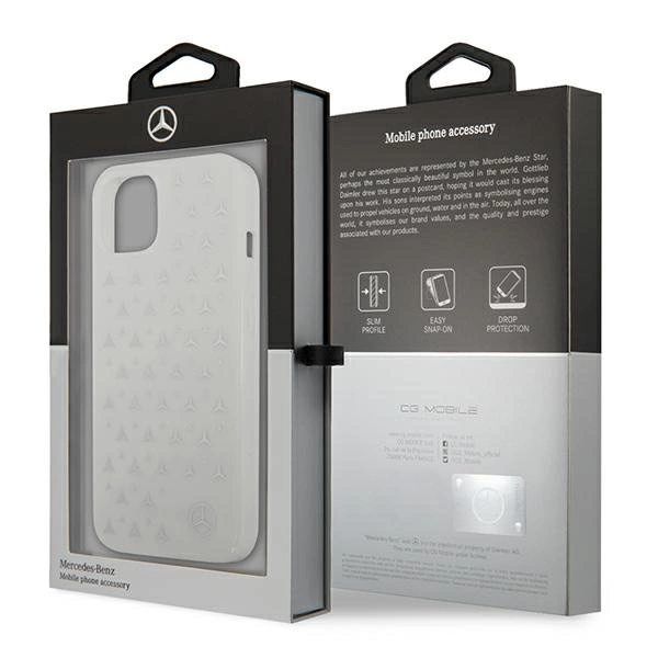 Etui Mercedes Silver Stars Pattern na iPhone 13 mini - białe