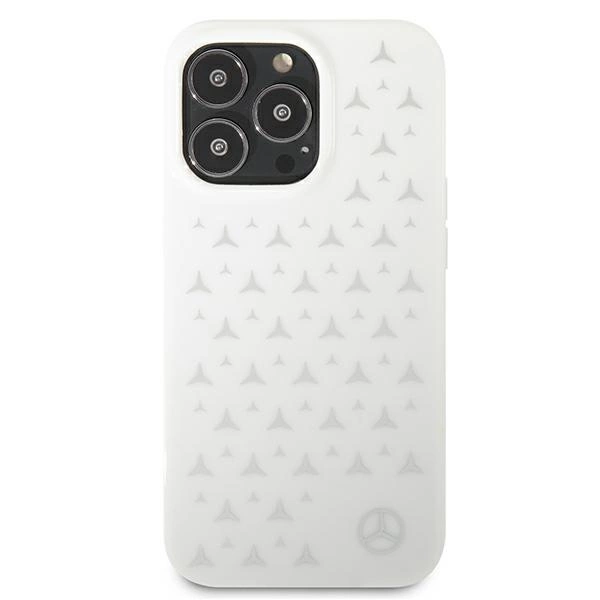Etui Mercedes Silver Stars Pattern na iPhone 13 Pro Max - białe
