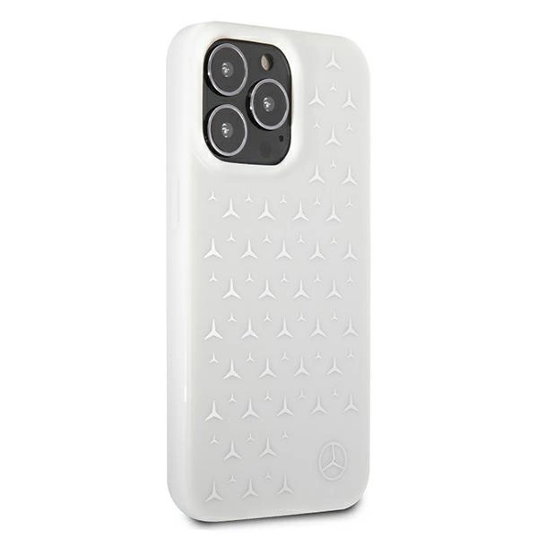 Etui Mercedes Silver Stars Pattern na iPhone 13 Pro Max - białe