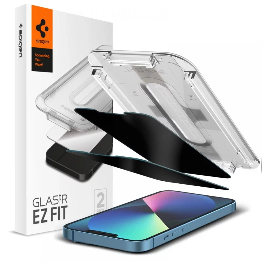 Szkło hartowane Spigen Glas.tR EZ Fit Privacy na iPhone 13 / 13 Pro / 14 / 16e / 17e- 2 szt.