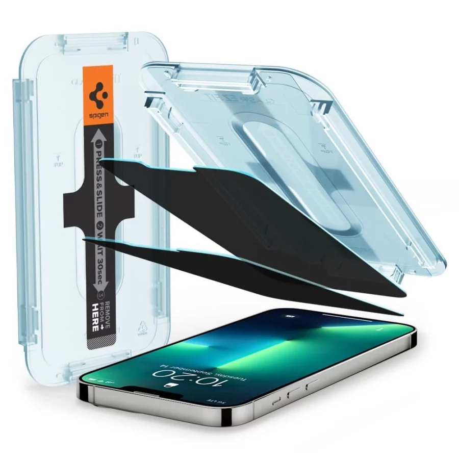 Szkło hartowane Spigen Glas.tR EZ Fit Privacy na iPhone 13 / 13 Pro / 14 / 16e / 17e- 2 szt.