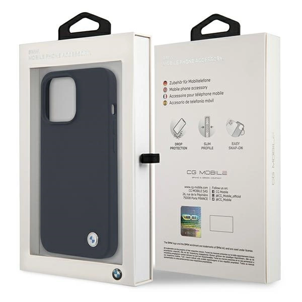 Etui BMW Silicone Signature na iPhone 13 Pro Max 6,7" - granatowe