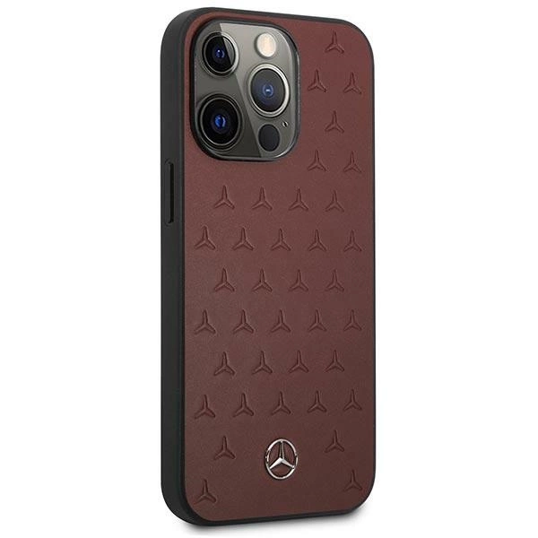 Etui Mercedes Leather Stars Pattern na iPhone 13 Pro / iPhone 13 - czerwone