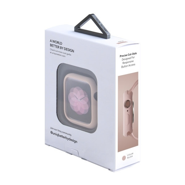 Etui Uniq Lino na Apple Watch 4 / 5 / 6 / SE 44mm - różowe