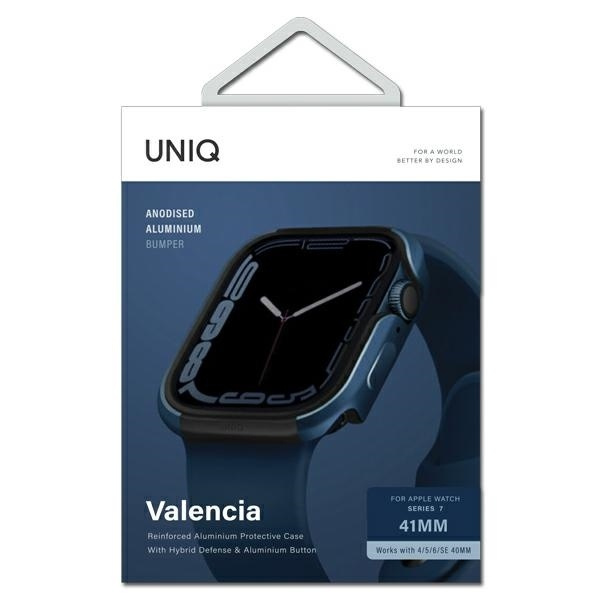 Etui UNIQ Valencia na Apple Watch 4/5/6/7/8/SE/SE2 40/41mm - niebieskie