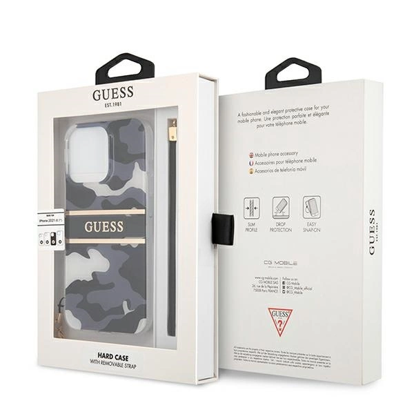 Etui Guess Camo Strap Collection na iPhone 13 Pro / iPhone 13 - czarne