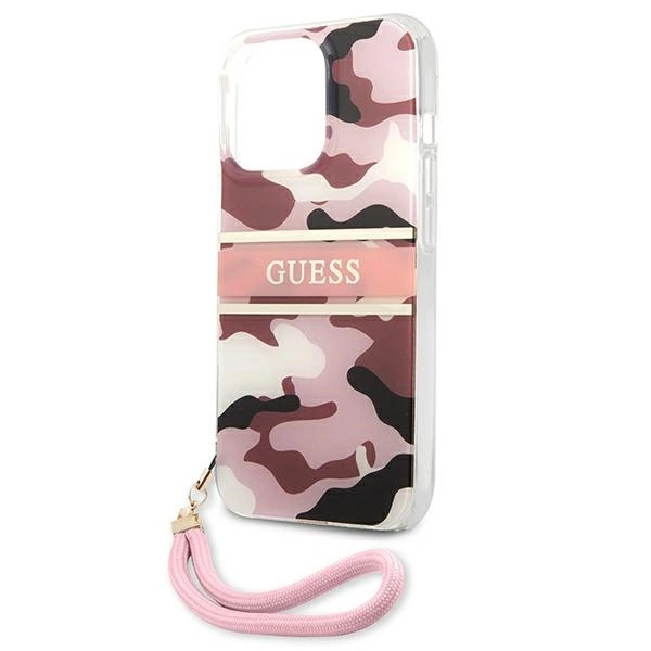 Etui Guess Camo Strap Collection na iPhone 13 Pro / iPhone 13 - różowe