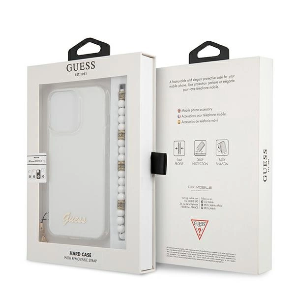 Etui Guess White Pearl na iPhone 13 Pro / iPhone 13 - przezroczyste