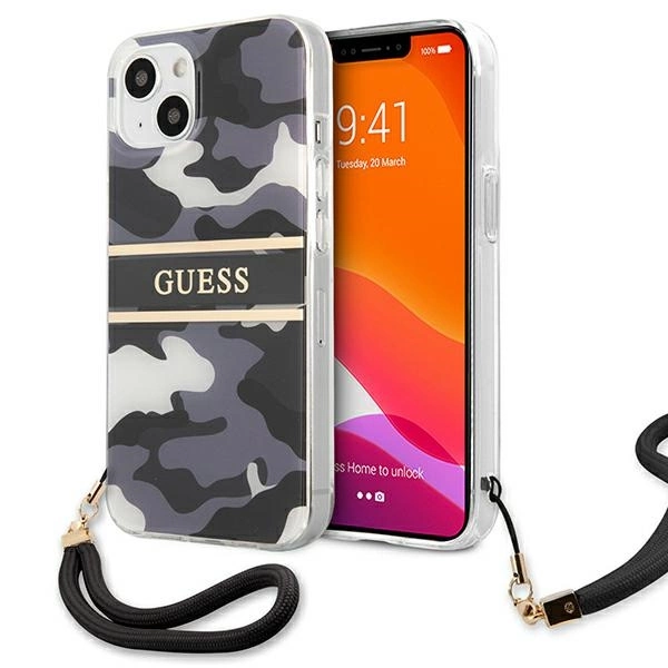Etui Guess Camo Strap Collection na iPhone 13 - czarne