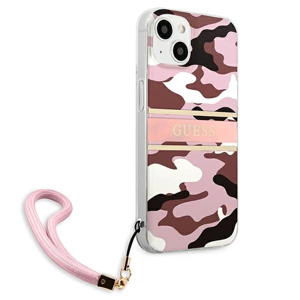 Etui Guess Camo Strap Collection na iPhone 13 - różowe
