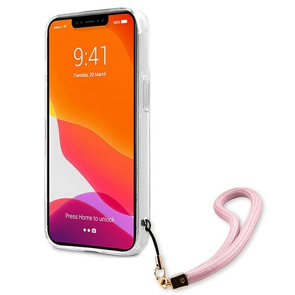 Etui Guess Camo Strap Collection na iPhone 13 - różowe