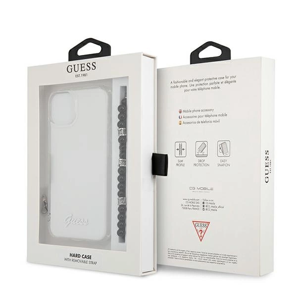 Etui Guess Black Pearl na iPhone 13 - przezroczyste