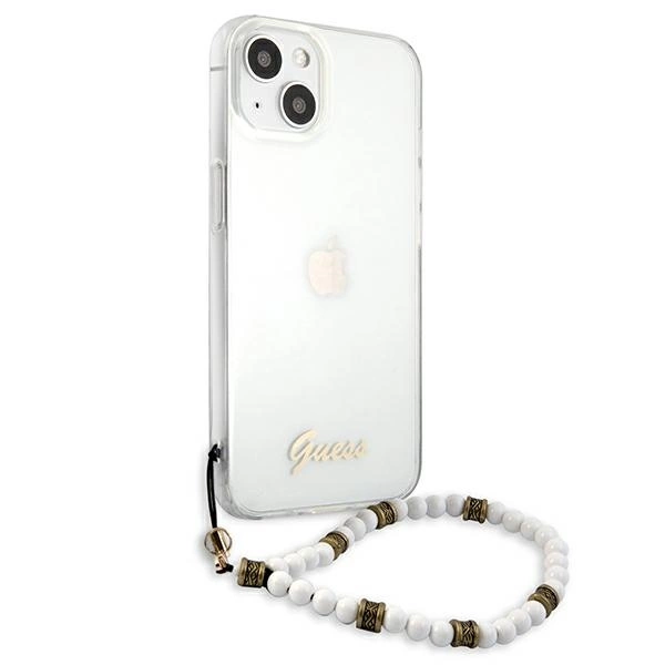 Etui Guess White Pearl na iPhone 13 - przezroczyste