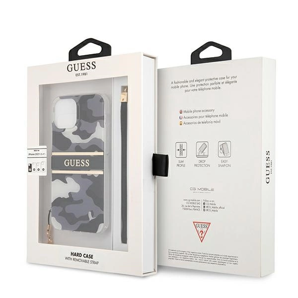 Etui Guess Camo Strap Collection na iPhone 13 mini - czarne
