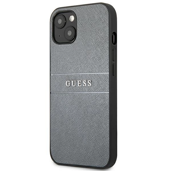 Etui Guess Saffiano Strap na iPhone 13 mini - szare