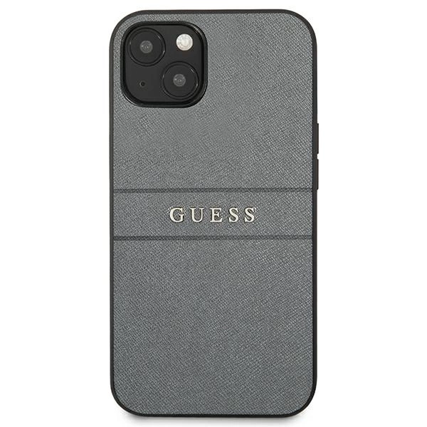 Etui Guess Saffiano Strap na iPhone 13 mini - szare