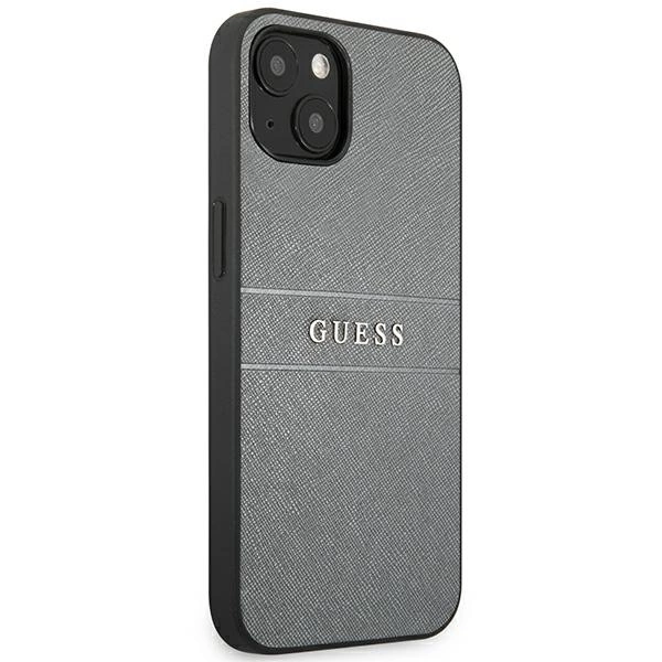 Etui Guess Saffiano Strap na iPhone 13 mini - szare