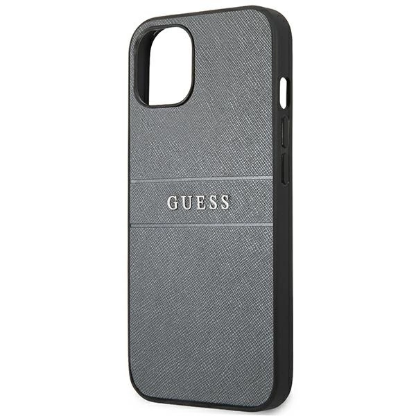 Etui Guess Saffiano Strap na iPhone 13 mini - szare
