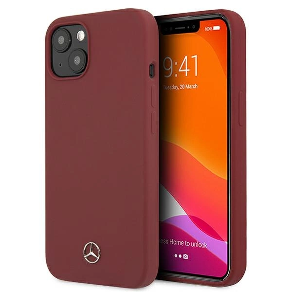 Etui Mercedes Silicone Line na iPhone 13 - czerwone