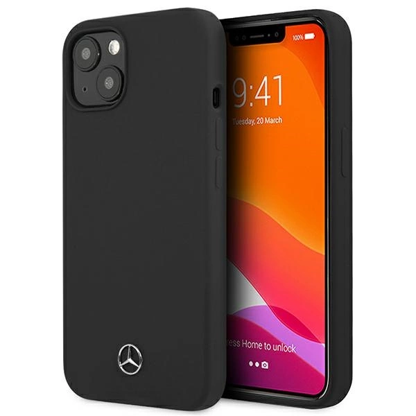 Etui Mercedes Silicone Line na iPhone 13 mini - czarne