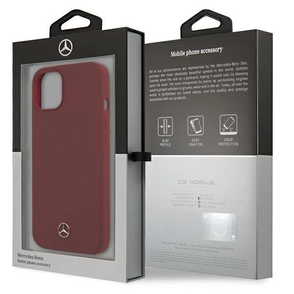 Etui Mercedes Silicone Line na iPhone 13 mini - czerwone