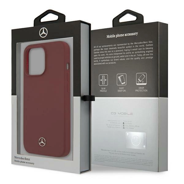 Etui Mercedes Silicone Line na iPhone 13 Pro Max - czerwone