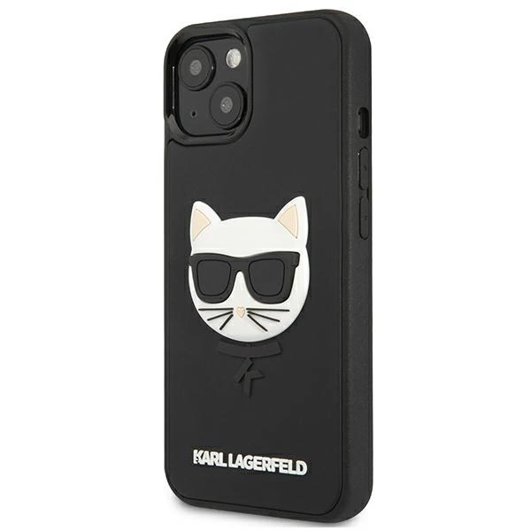 Etui Karl Lagerfeld 3D Rubber Choupette na iPhone 13 mini - czarne