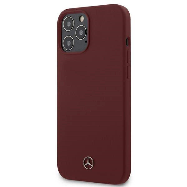Etui Mercedes Silicone Line na iPhone 12 Pro Max - czerwone