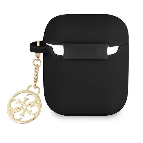 Etui Guess Silicone Charm 4G Collection na AirPods 1/2 - czarne