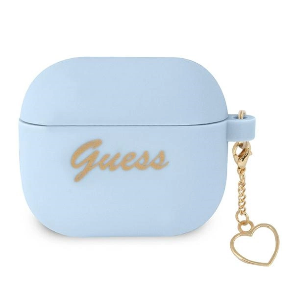 Etui Guess Silicone Charm Heart Collection na AirPods 3 - niebieskie