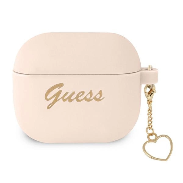 Etui Guess Silicone Charm Heart Collection na AirPods 3 - różowe