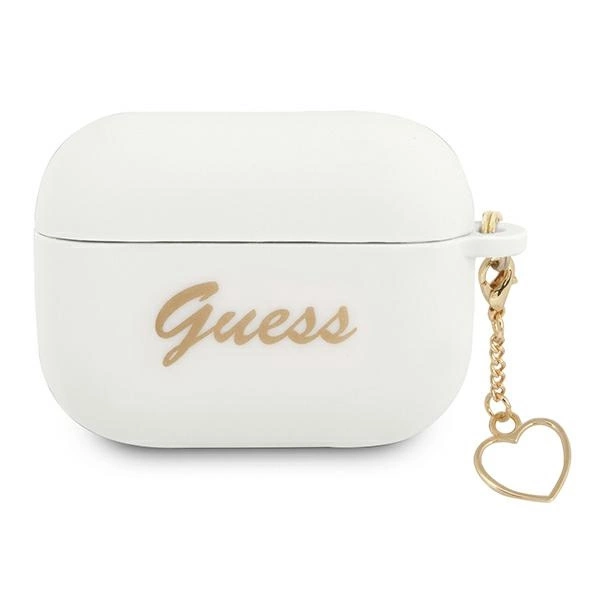 Etui Guess Silicone Charm Heart Collection na AirPods Pro - białe
