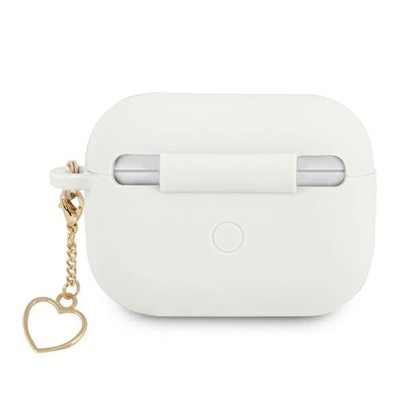 Etui Guess Silicone Charm Heart Collection na AirPods Pro - białe