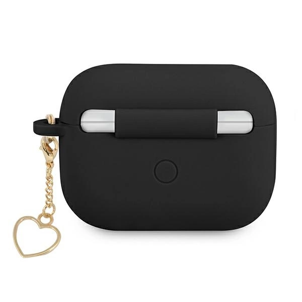 Etui Guess Silicone Charm Heart Collection na AirPods Pro - czarne