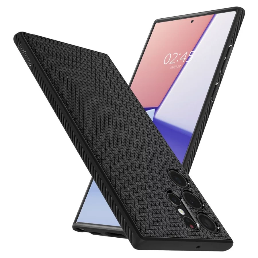Etui Spigen Liquid Air na Samsung Galaxy S22 Ultra - czarny mat