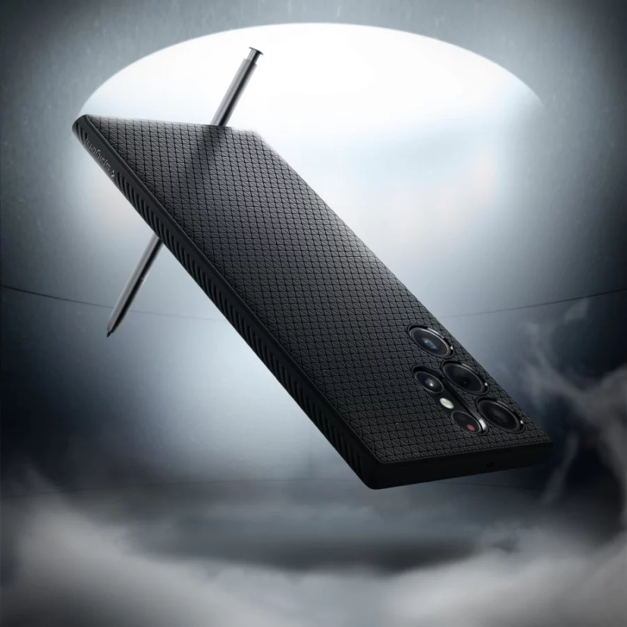 Etui Spigen Liquid Air na Samsung Galaxy S22 Ultra - czarny mat