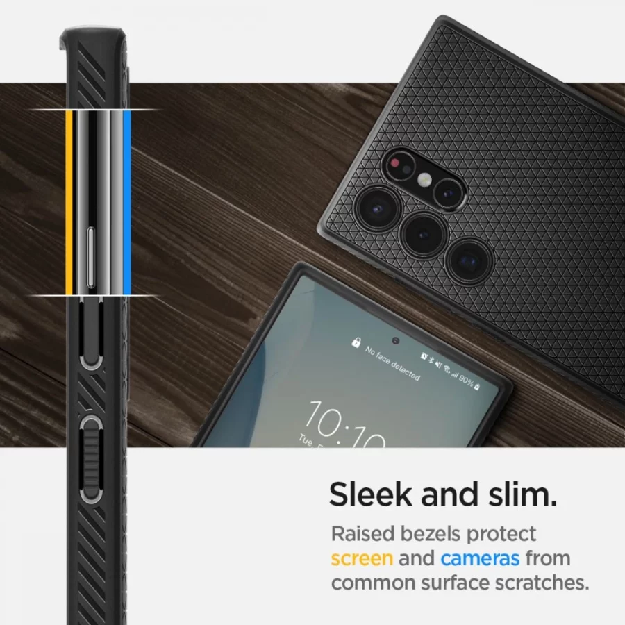 Etui Spigen Liquid Air na Samsung Galaxy S22 Ultra - czarny mat