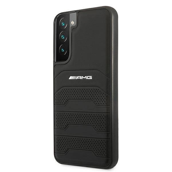 Etui AMG Leather Debossed Lines na Samsung Galaxy S22+ - czarne