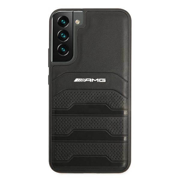 Etui AMG Leather Debossed Lines na Samsung Galaxy S22+ - czarne