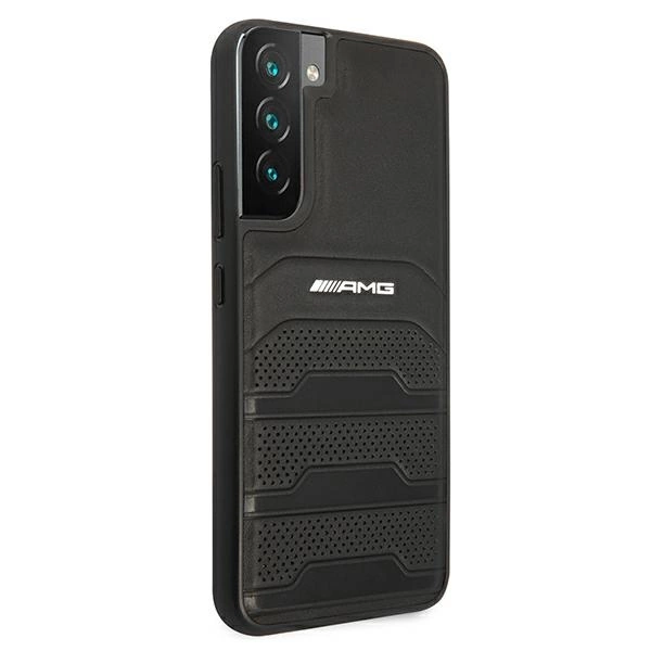 Etui AMG Leather Debossed Lines na Samsung Galaxy S22+ - czarne
